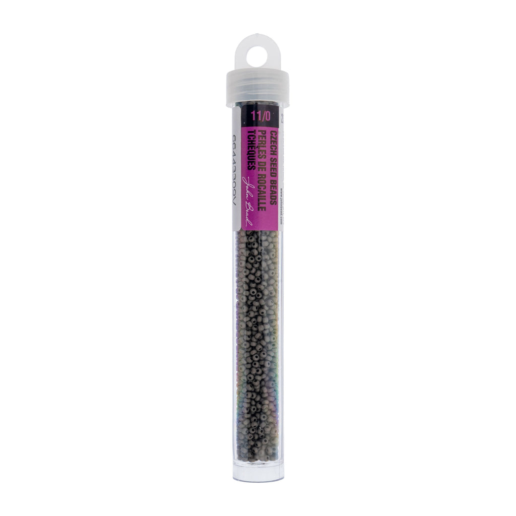 Czech Seed Bead 11/0 Vial Opaque Terra Vista Stone Grey apx. 23g