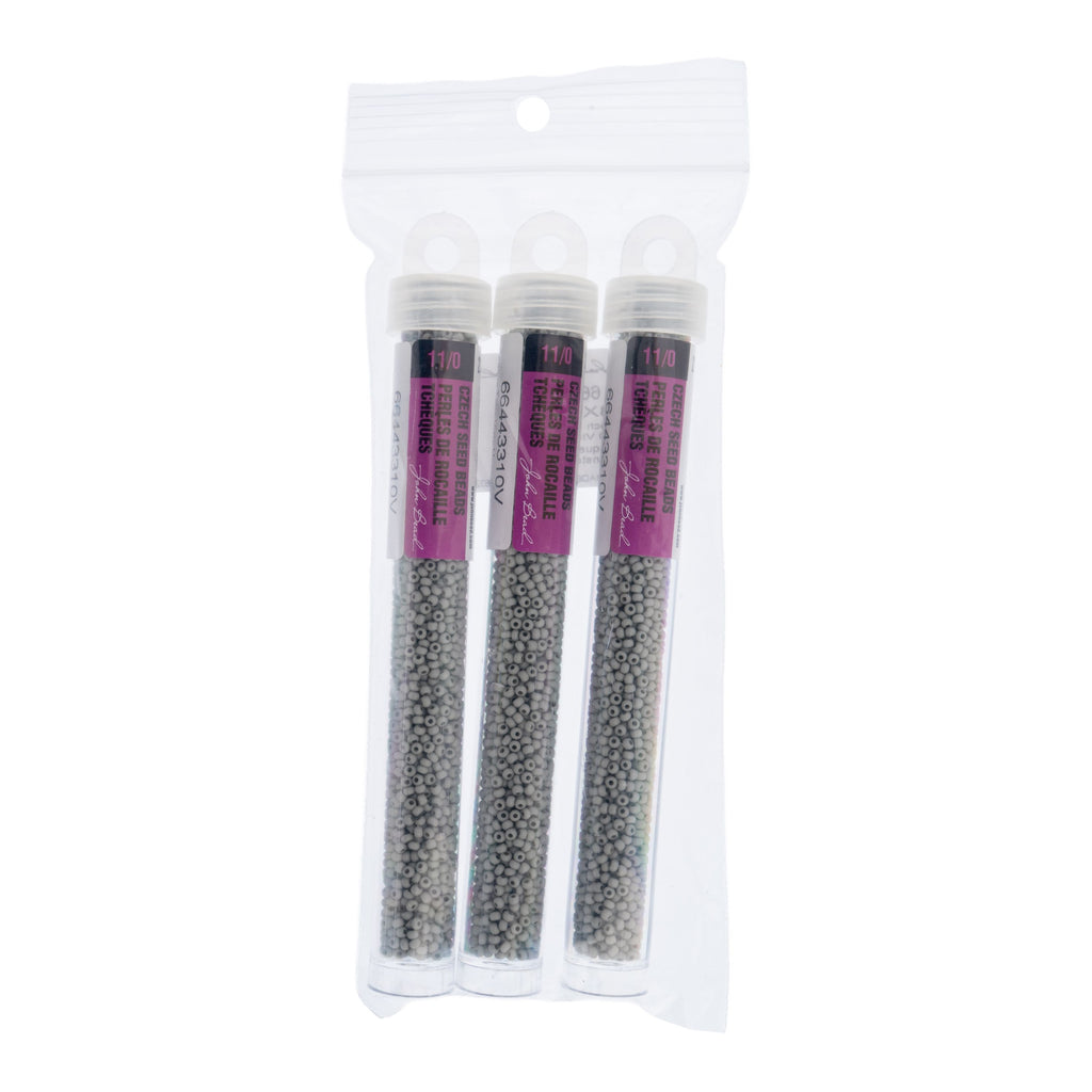 Czech Seed Bead 11/0 Vial Opaque Terra Vista Moonstone apx. 23g