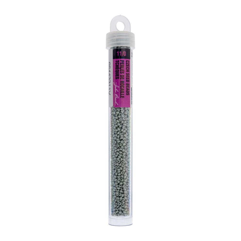 Czech Seed Bead 11/0 Vial Opaque Terra Vista Whispering Grey apx. 23g