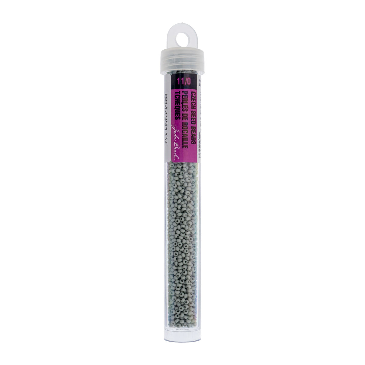 Czech Seed Bead 11/0 Vial Opaque Terra Vista Whispering Grey apx. 23g
