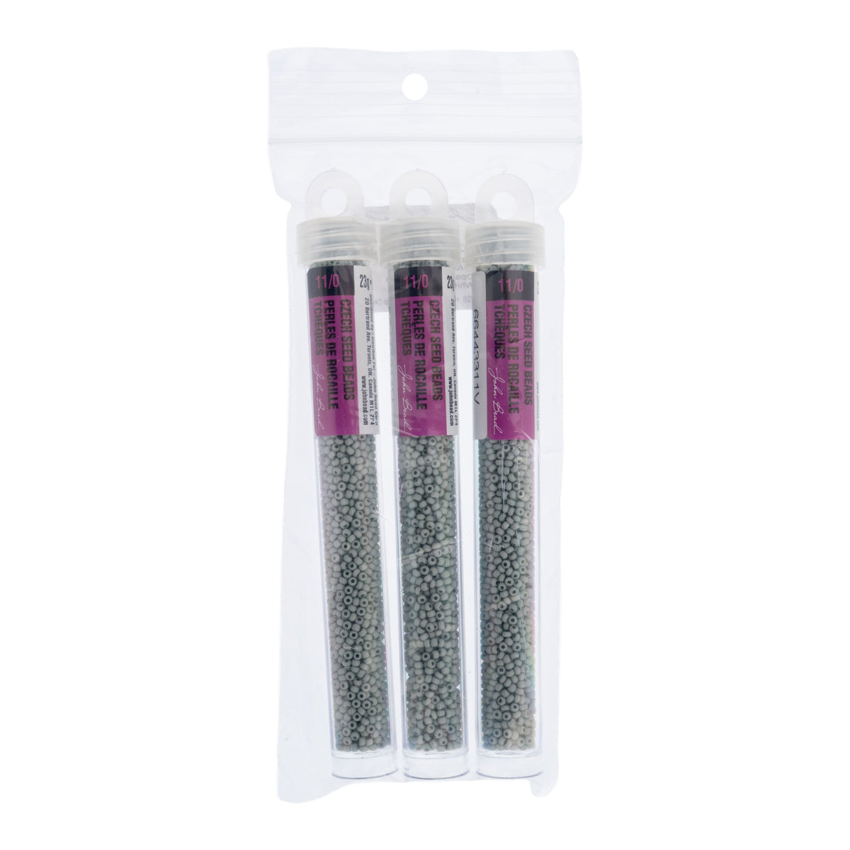 Czech Seed Bead 11/0 Vial Opaque Terra Vista Whispering Grey apx. 23g