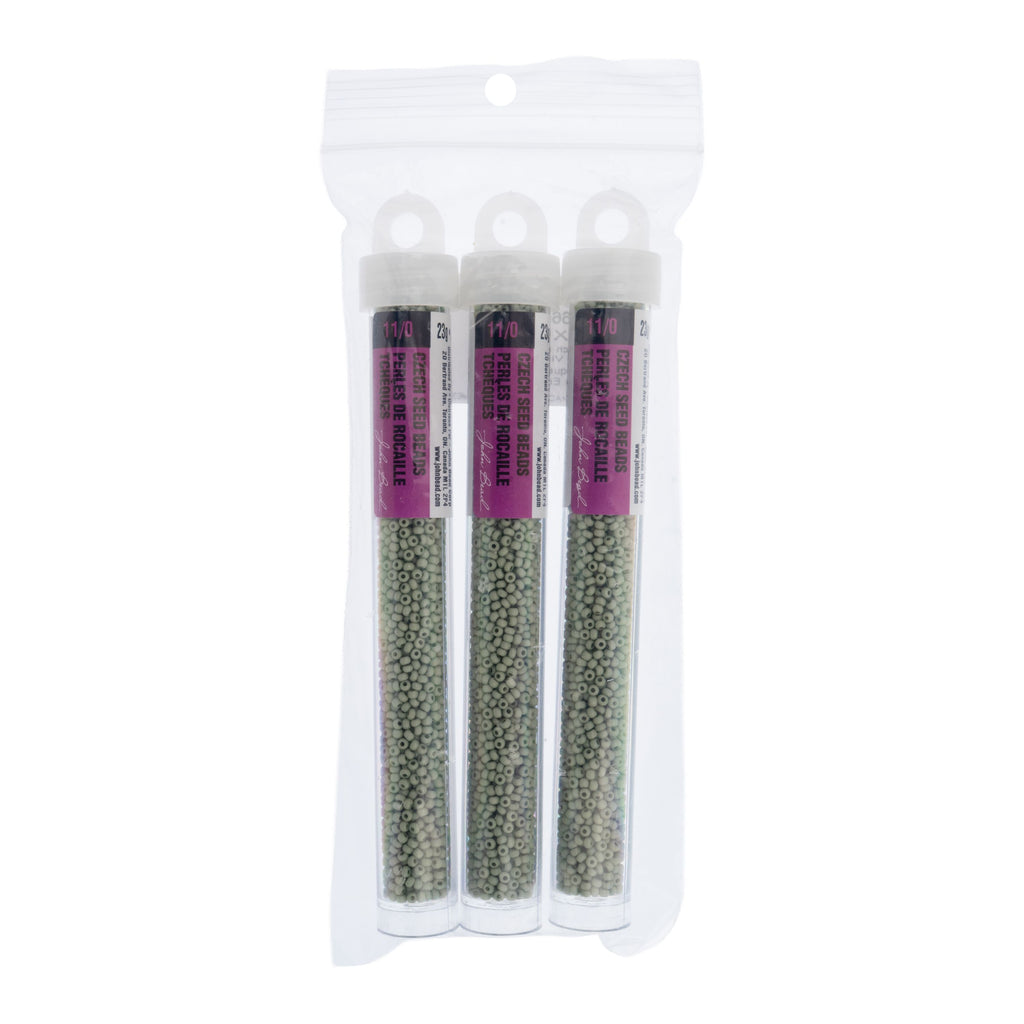 Czech Seed Bead 11/0 Vial Opaque Terra Vista Pale Eucalyptus apx. 23g