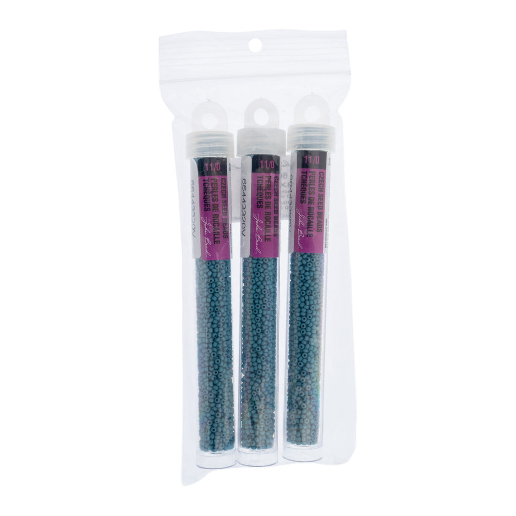 Czech Seed Bead 11/0 Vial Opaque Terra Vista Deep Sea apx. 23g