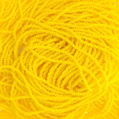 Czech Seed Bead 13/0 Cut Opaque Lemon Yellow Hank