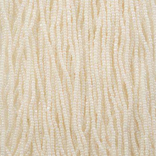 Czech Seed Bead 13/0 Cut Opaque Pearl Ceylon Hank