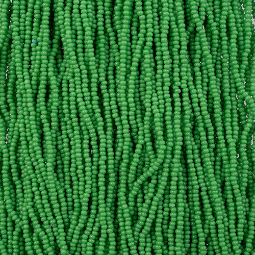 Czech Seed Bead 13/0 Cut Opaque Medium Green Hank