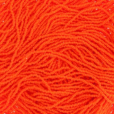 Czech Seed Bead 13/0 Cut Opaque Orange Strung Hank