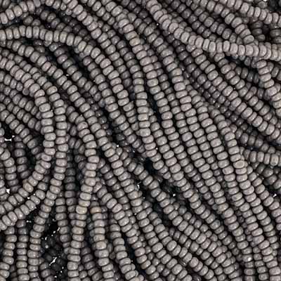 Czech Seed Bead 13/0 Cut Opaque Grey Strung Hank