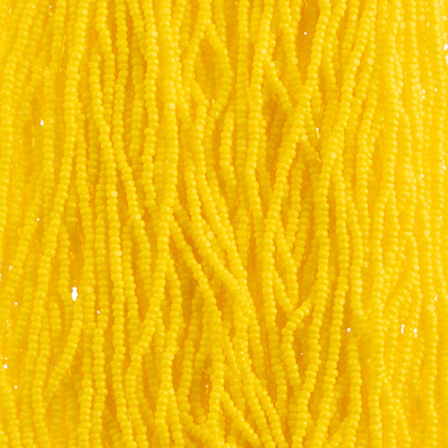 Czech Seed Bead 13/0 Cut Opaque Gold Yellow Strung Hank