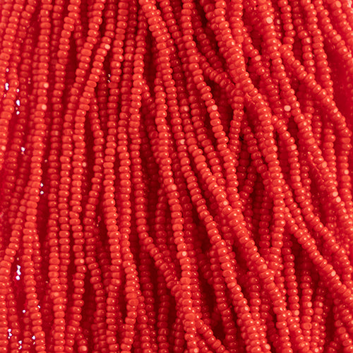 Czech Seed Bead 13/0 Cut Opaque Light Red Strung Hank