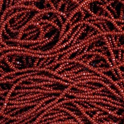 Czech Seed Bead 13/0 Cut Opaque Brown Strung Hank