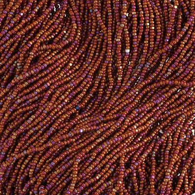 Czech Seed Bead 13/0 Cut Opaque Ruby AB Strung Hank