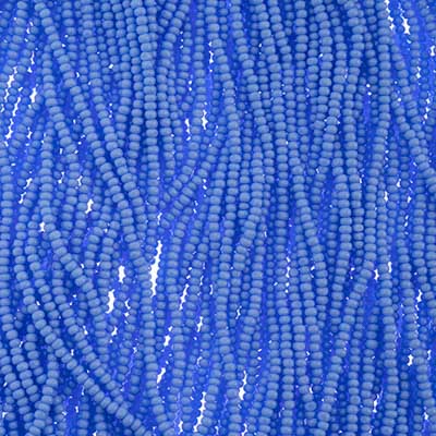 Czech Seed Bead 11/0 Cut Opaque Pale Blue Strung Hank