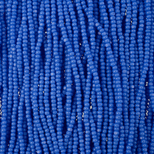 Czech Seed Bead 11/0 Cut Opaque Light Royal Blue Strung Hank