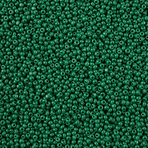 Czech Seed Bead 11/0 Cut Opaque Medium Dark Green Hank