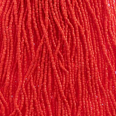 Czech Seed Bead 3Cut 10/0 Opaque Light Red Strung Hank