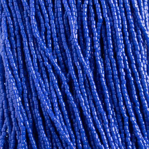 Czech Seed Bead 3Cut 10/0 Opaque Royal Blue Strung Hank