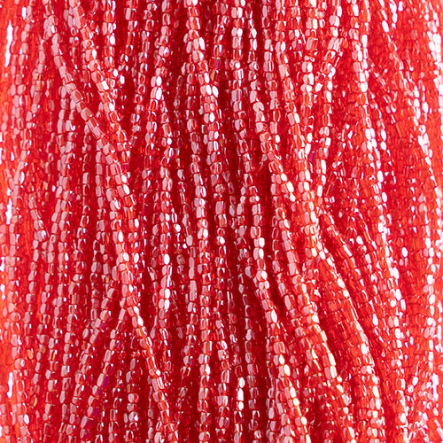 Czech Seed Bead 3Cut 10/0 Transparent Red Luster Hank