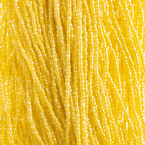 Czech Seed Bead 3Cut 10/0 Crystal/Yellow Strung Hank