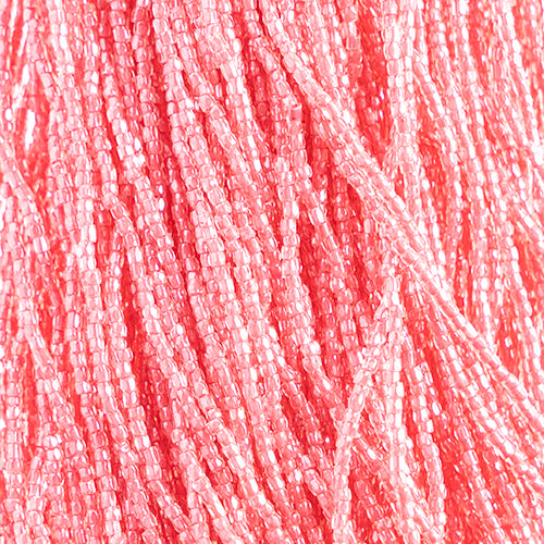 Czech Seed Bead 3Cut 10/0 Crystal/Dark Pink Strung Hank