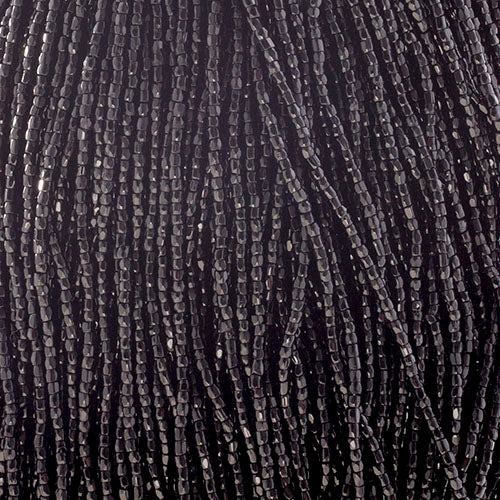 Czech Seed Beads3Cut 9/0 Opaque Black Strung Hank