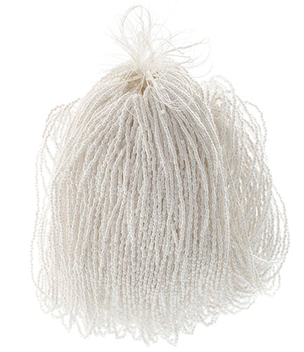 Czech Seed Beads3Cut 9/0 Opaque White Luster Strung Hank