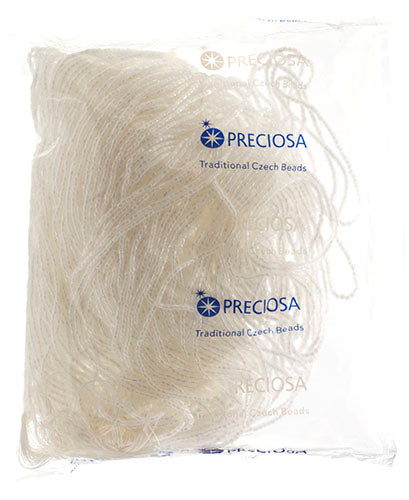 Czech Seed Beads3Cut 9/0 Opaque Pearl White Strung  Hank