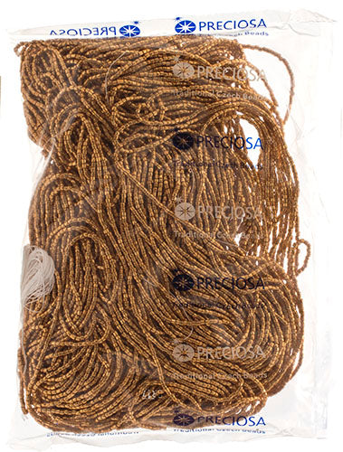 Czech Seed Beads3Cut 9/0 Opaque Gold Metallic Strung Hank