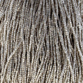 Czech Seed Beads3Cut 9/0 Opaque Silver Terra Metallic Dyed Strung Hank