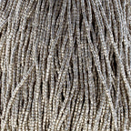 Czech Seed Beads3Cut 9/0 Opaque Silver Terra Metallic Dyed Strung Hank