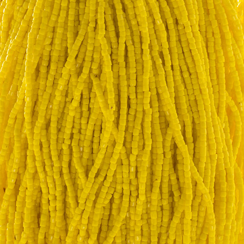Czech Seed Beads3Cut 9/0 Opaque Yellow Lemon Strung Hank