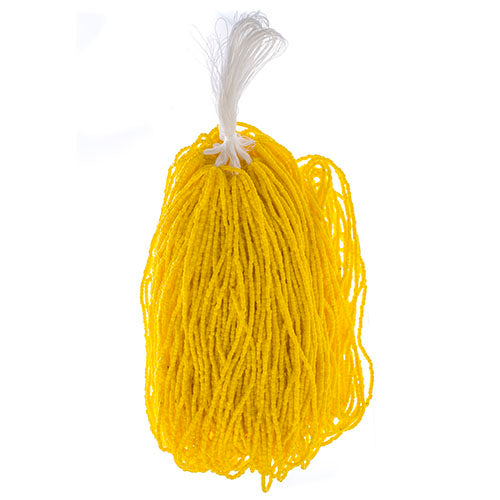 Czech Seed Beads3Cut 9/0 Opaque Yellow Lemon Strung Hank