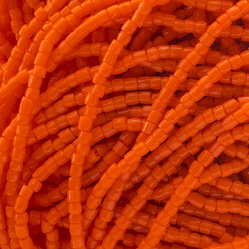Czech Seed Beads3Cut 9/0 Opaque Orange Strung Hank