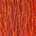 Czech Seed Beads3Cut 9/0 Transparent Orange Luster strung Hank