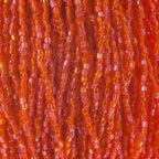 Czech Seed Beads3Cut 9/0 Transparent Orange Luster strung Hank