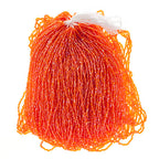 Czech Seed Beads3Cut 9/0 Transparent Orange Luster strung Hank
