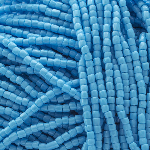 Czech Seed Beads3Cut 9/0 Opaque Light Blue Strung Hank