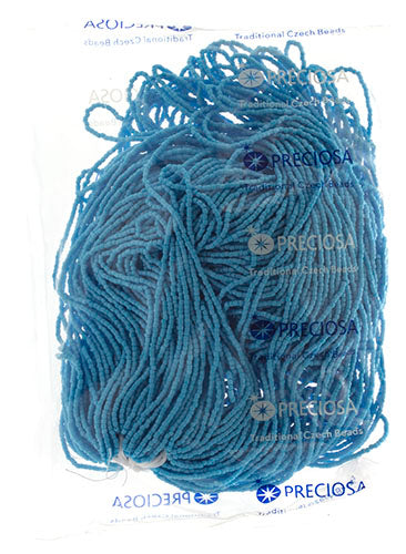 Czech Seed Beads3Cut 9/0 Opaque Light Blue Strung Hank