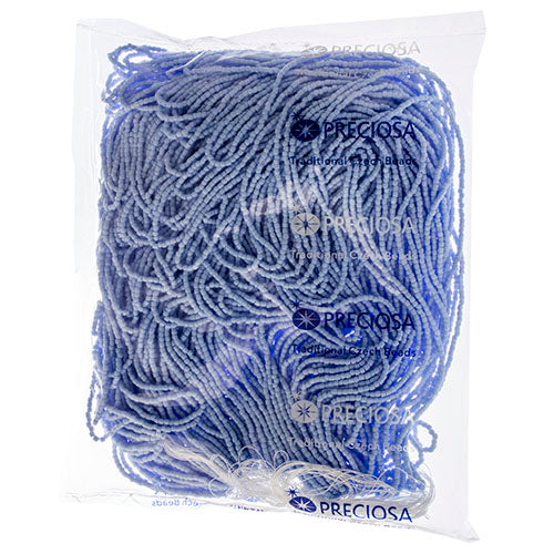 Czech Seed Beads3Cut 9/0 Opaque Powder Blue Strung Hank