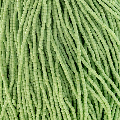 Czech Seed Beads3Cut 9/0 Opaque Pale Green Strung Hank