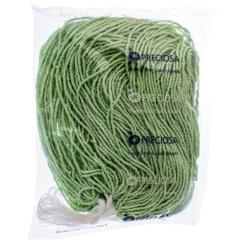 Czech Seed Beads3Cut 9/0 Opaque Pale Green Strung Hank