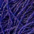 Czech Seed Beads3Cut 9/0 Transparent Sapphire Pink Lined Rainbow Strung Hank
