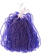 Czech Seed Beads3Cut 9/0 Transparent Sapphire Pink Lined Rainbow Strung Hank
