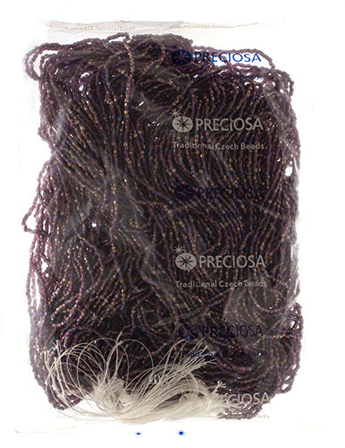 Czech Seed Beads3Cut 9/0 Transparent Amethyst AB Strung Hank