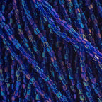 Czech Seed Beads3Cut 9/0 Transparent Navy Blue Iris Strung Hank