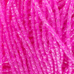 Czech Seed Beads3Cut 9/0 Transparent Rose C/L Strung Hank