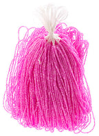 Czech Seed Beads3Cut 9/0 Transparent Rose C/L Strung Hank