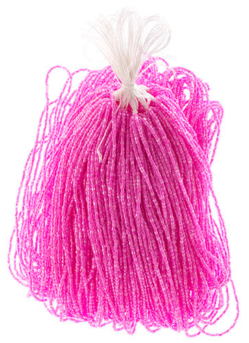 Czech Seed Beads3Cut 9/0 Transparent Rose C/L Strung Hank