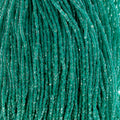 Czech Seed Beads3Cut 9/0 Transparent Crystal Green C/L Strung Hank