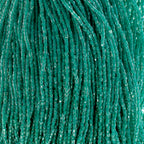Czech Seed Beads3Cut 9/0 Transparent Crystal Green C/L Strung Hank